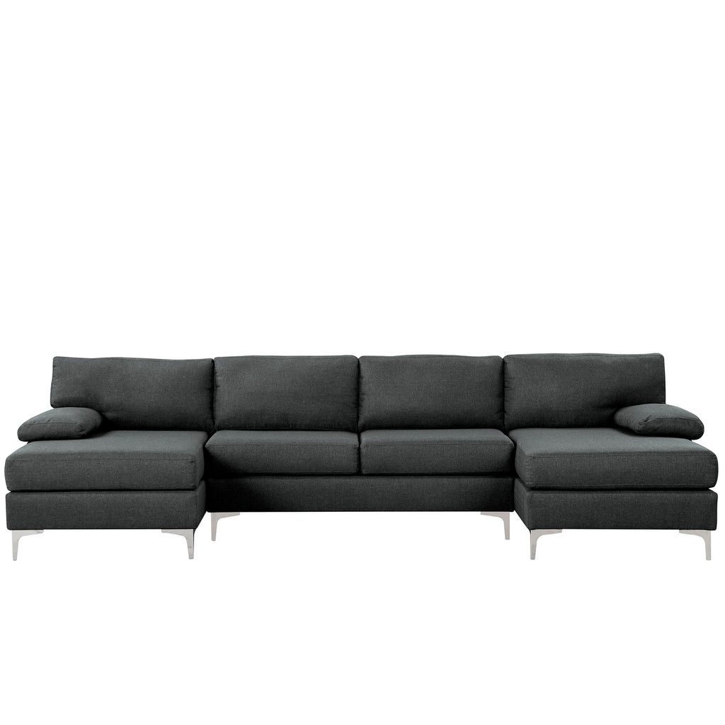 Scatter Back Modern Sectional Sofa W/Oversized Back Pillows