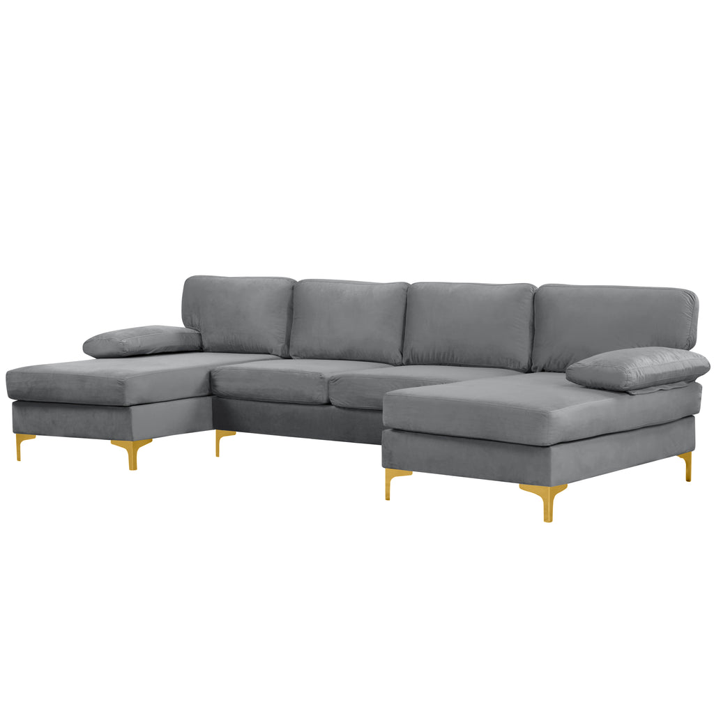 Amanda xl modern velvet store oversized sectional sofa